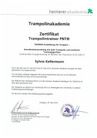 Trampolinakademie ZERTIFIKAT Trampolintrainer PNT 